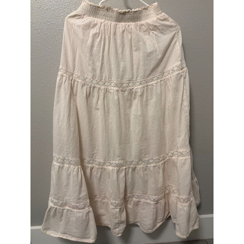 Altar'd State cream tiered maxi skirt